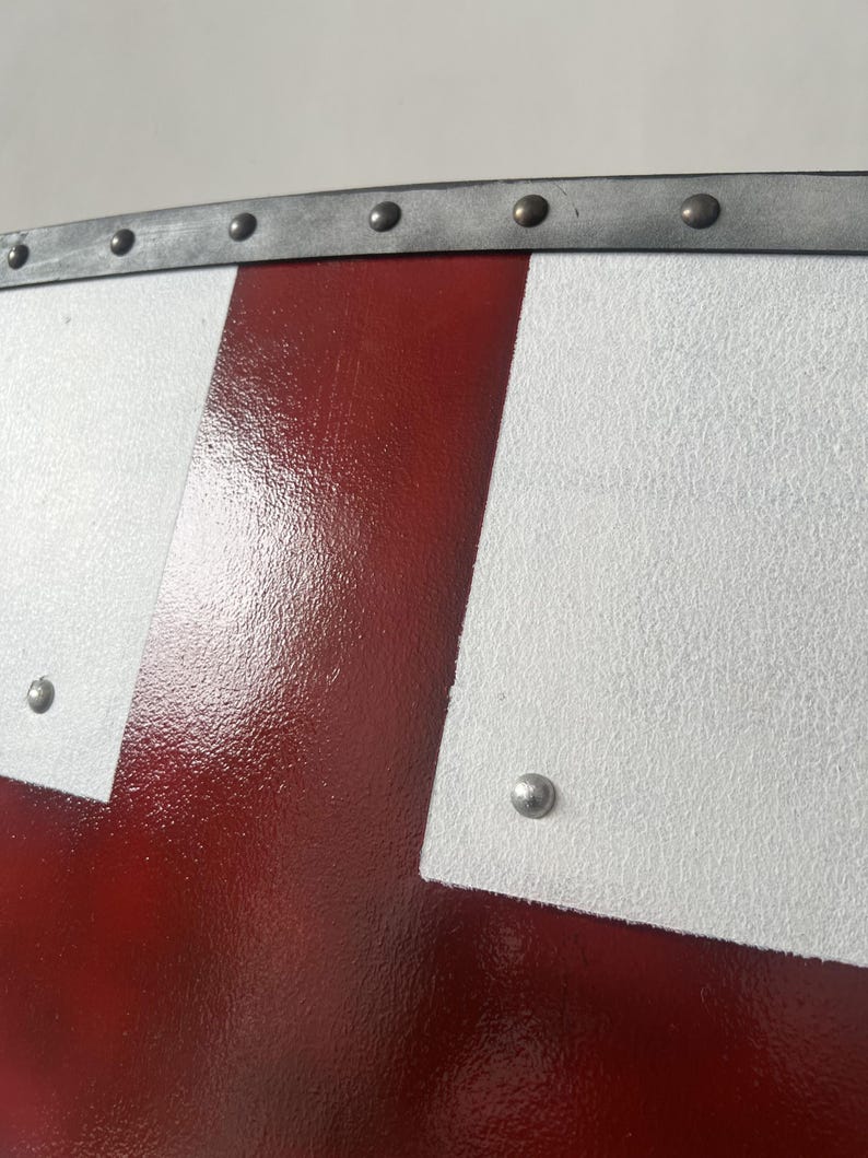 Handcrafted Crusader Knight Shield with Saint George Red Cross view 7