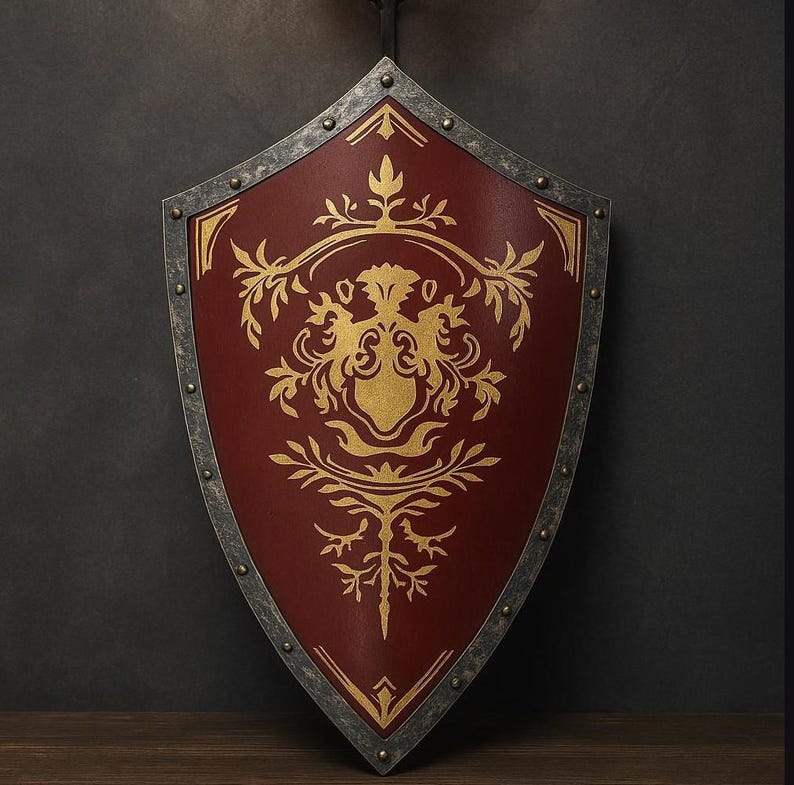 Handcrafted Crusader Knight Heater Shield with Lion Emblem view 6