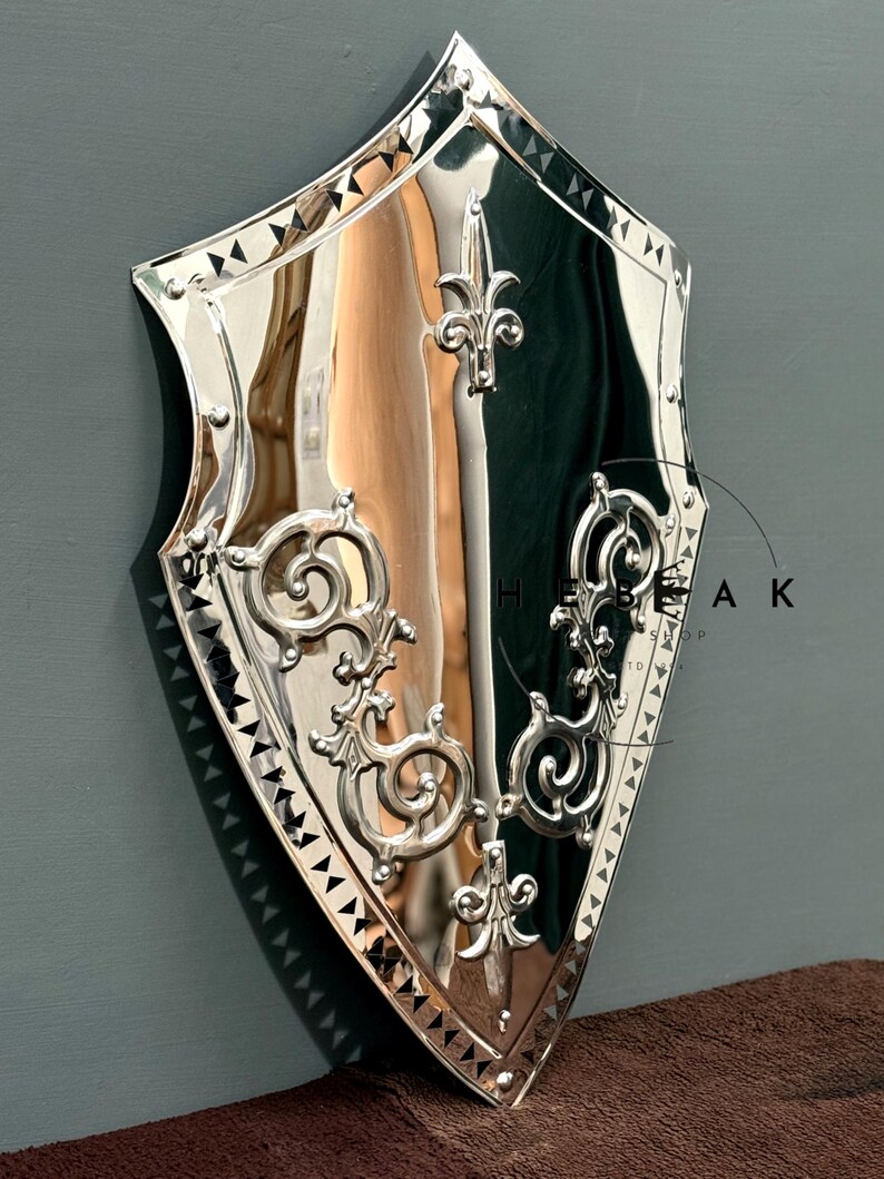 Medieval Knight Stainless Steel Shield with Templar Wall Décor view 4