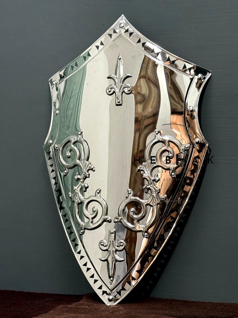 Medieval Knight Stainless Steel Shield with Templar Wall Décor view 8