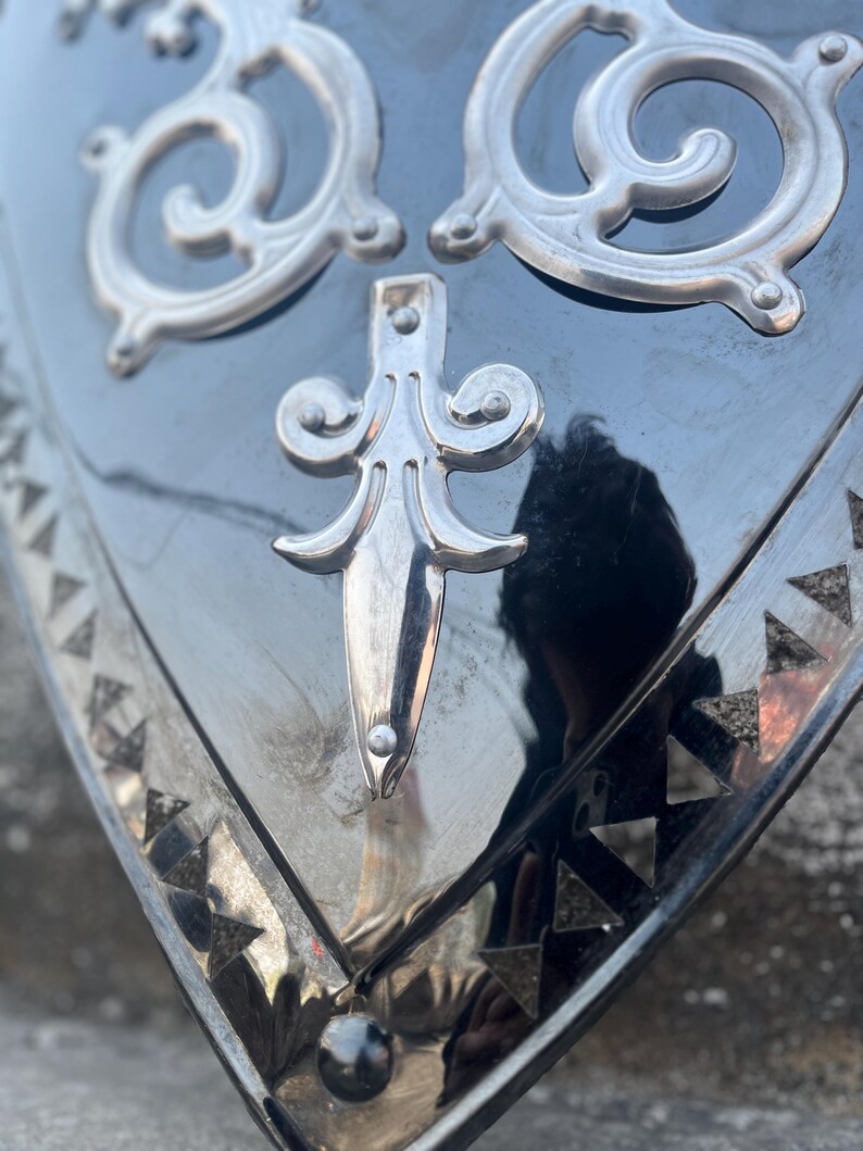 Templar Knight Stainless Steel Shield with LARP Cosplay Décor view 4