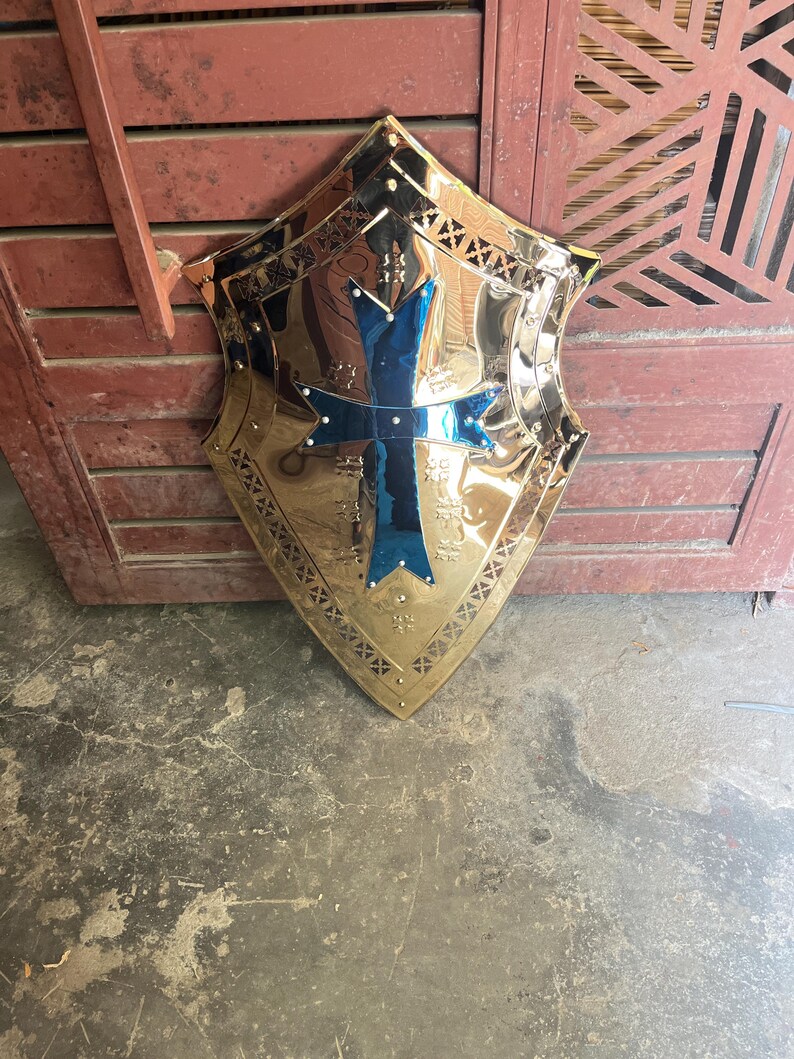 Templar Knight Stainless Steel Shield with Lightweight Handcrafted view 3