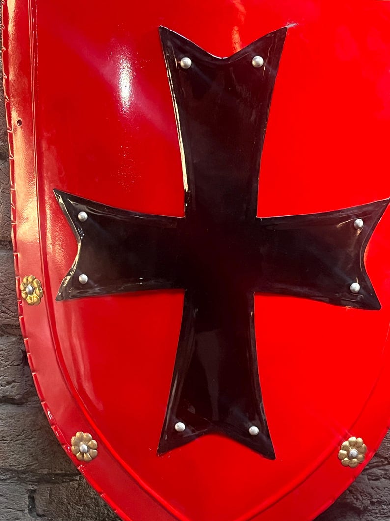 Templar Knight Steel Crusader Shield with Large view 2