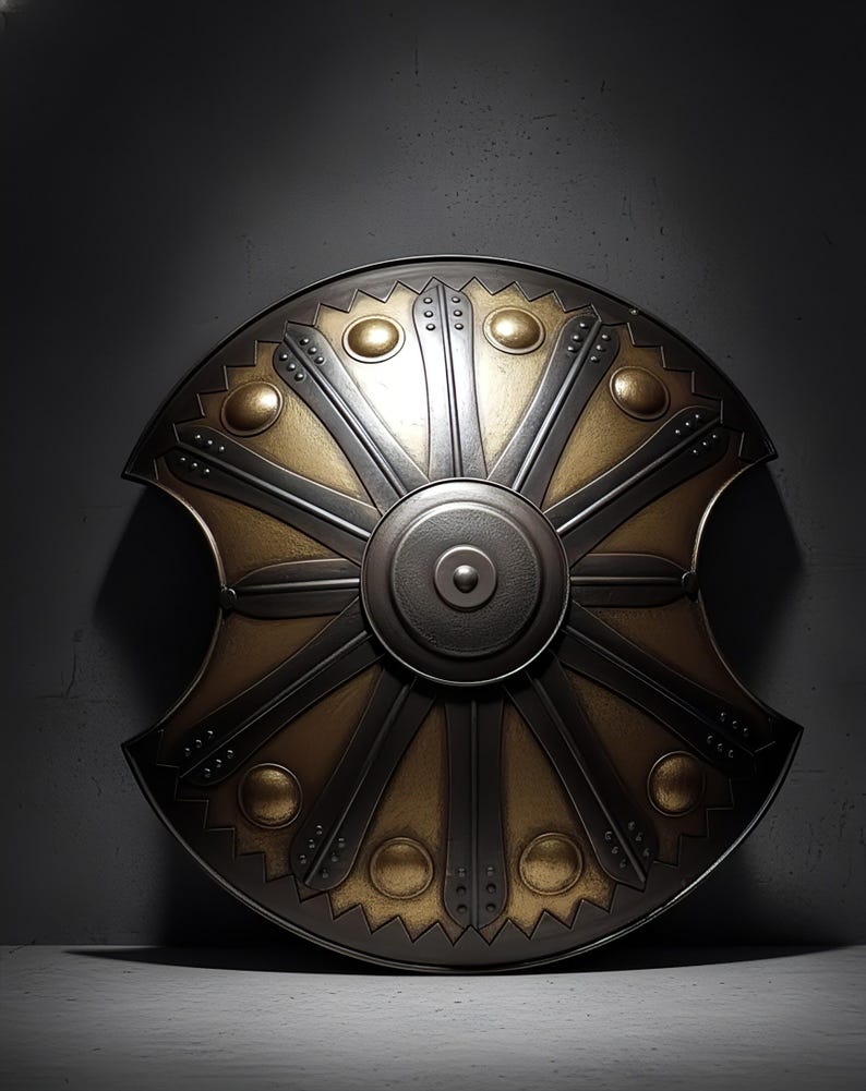 Handcrafted Medieval Shield Wall Art with Gothic Knight Décor view 2