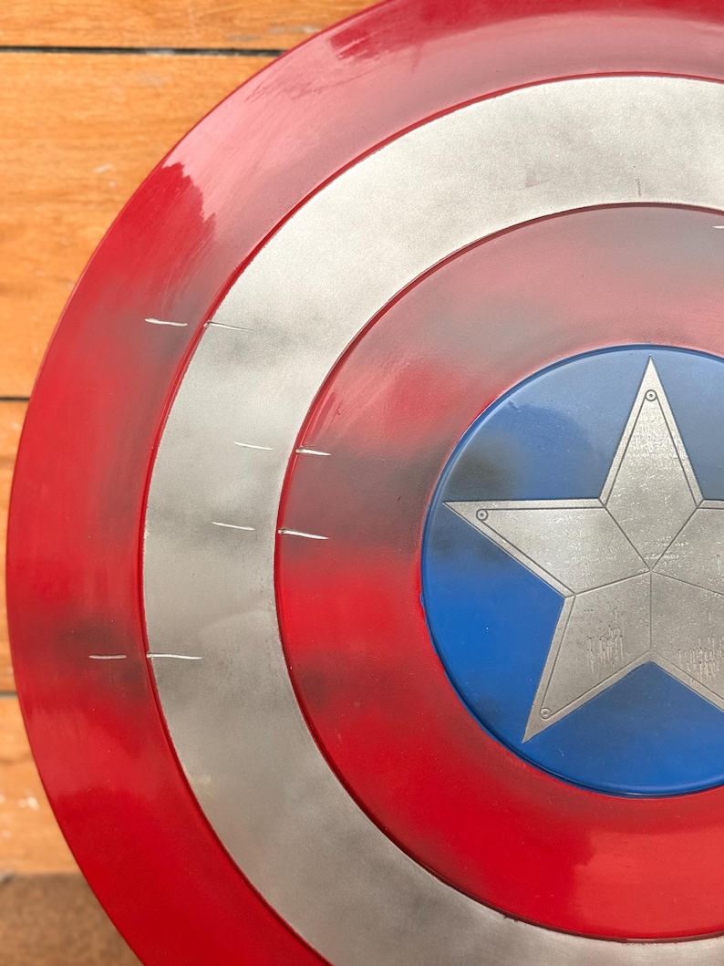 Damage Captain America Shield with Steel Steve Rogers view 6