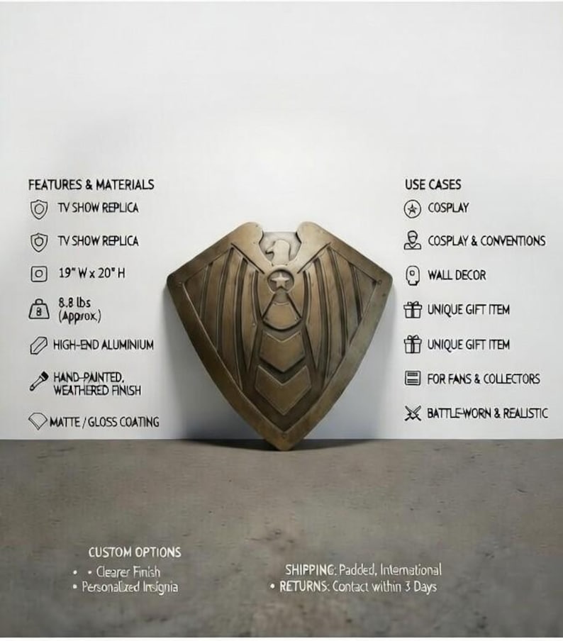 Super Soldier Shield Replica with Handcrafted Metal Hero Prop view 2