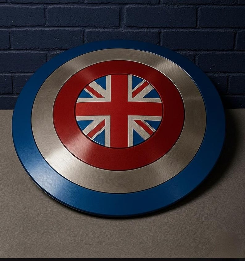 Handmade Steel Union Jack Superhero Shield with British Cosplay view 2