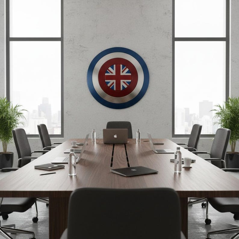 Handmade Steel Union Jack Superhero Shield with British Cosplay view 6