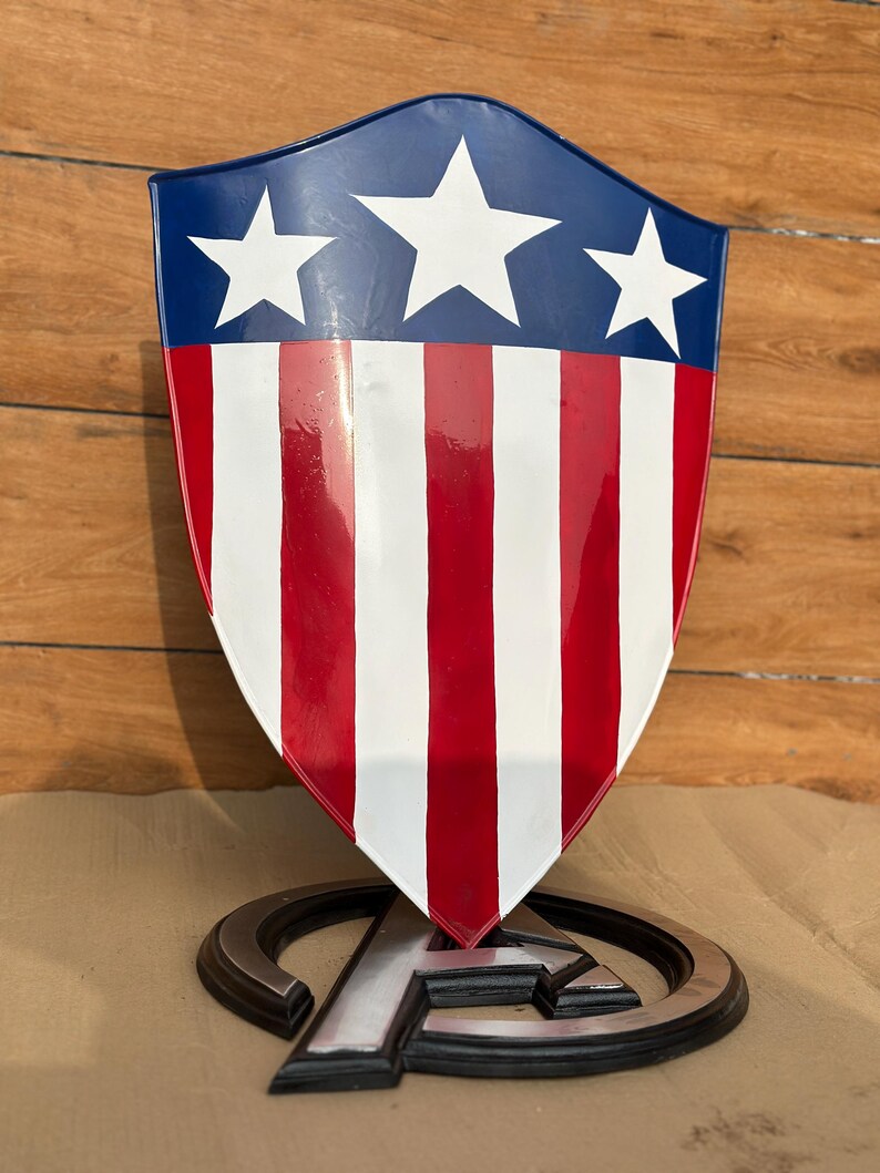 Steel Captain America Shield with First Avenger, Steve Rogers, 24 Inch view 3