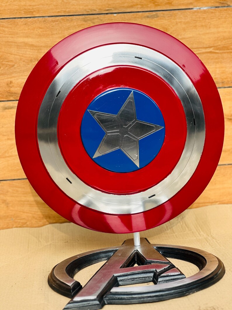 Steel Captain America Shield with Steve Rogers view 4