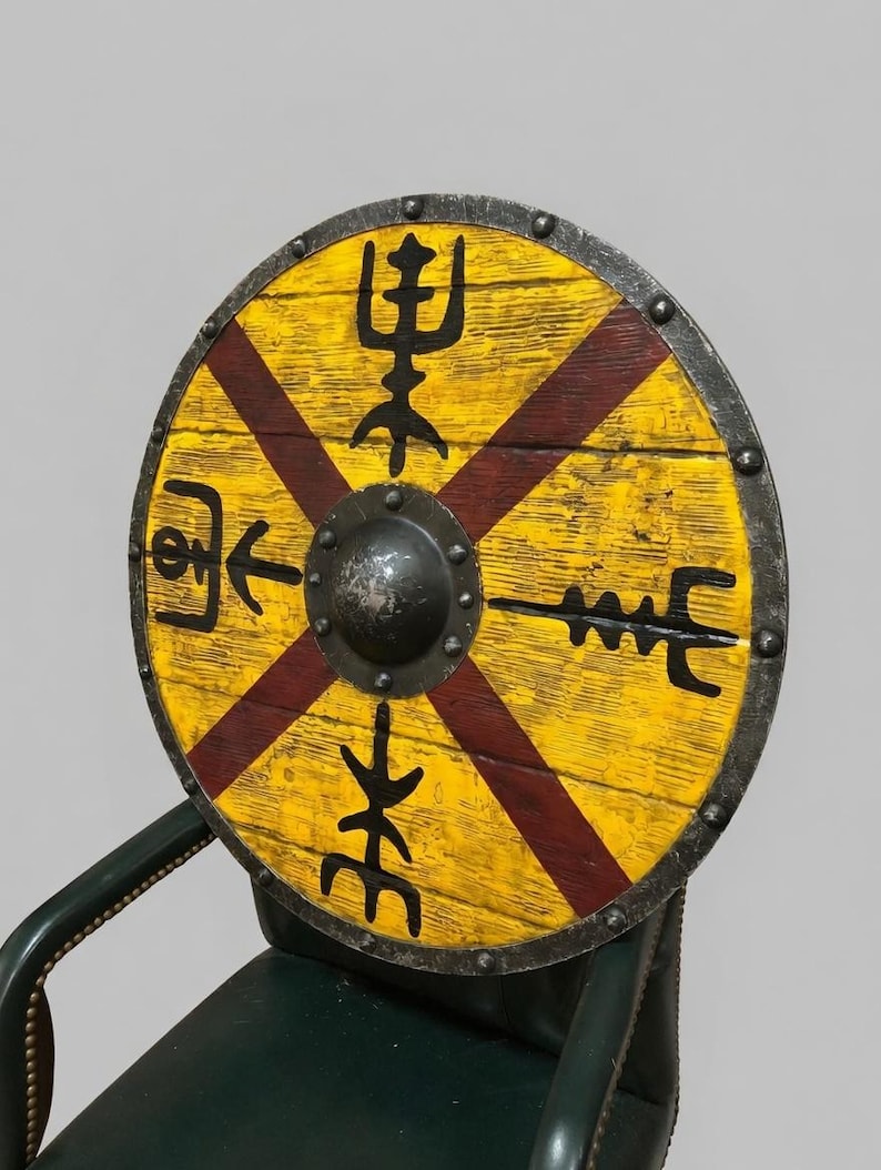 Handmade Viking Shield with Battleworn Norse Style view 5