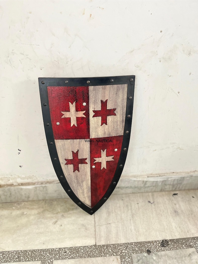 Medieval Viking Wooden Round Shield with Display Variant view 2