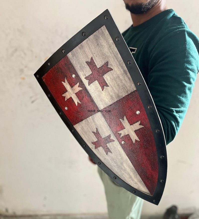 Medieval Viking Wooden Round Shield with Display Variant view 5