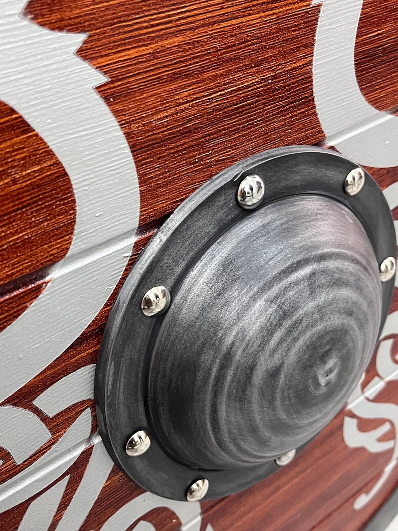 Medieval Viking Wooden Round Shield with LARP Collectors view 6