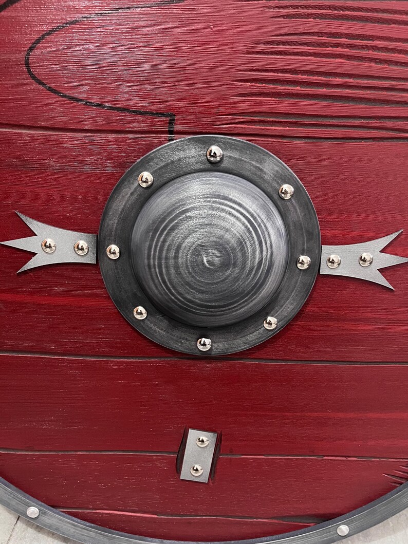 Medieval Viking Wooden Round Shield with Wall Art Variant view 2