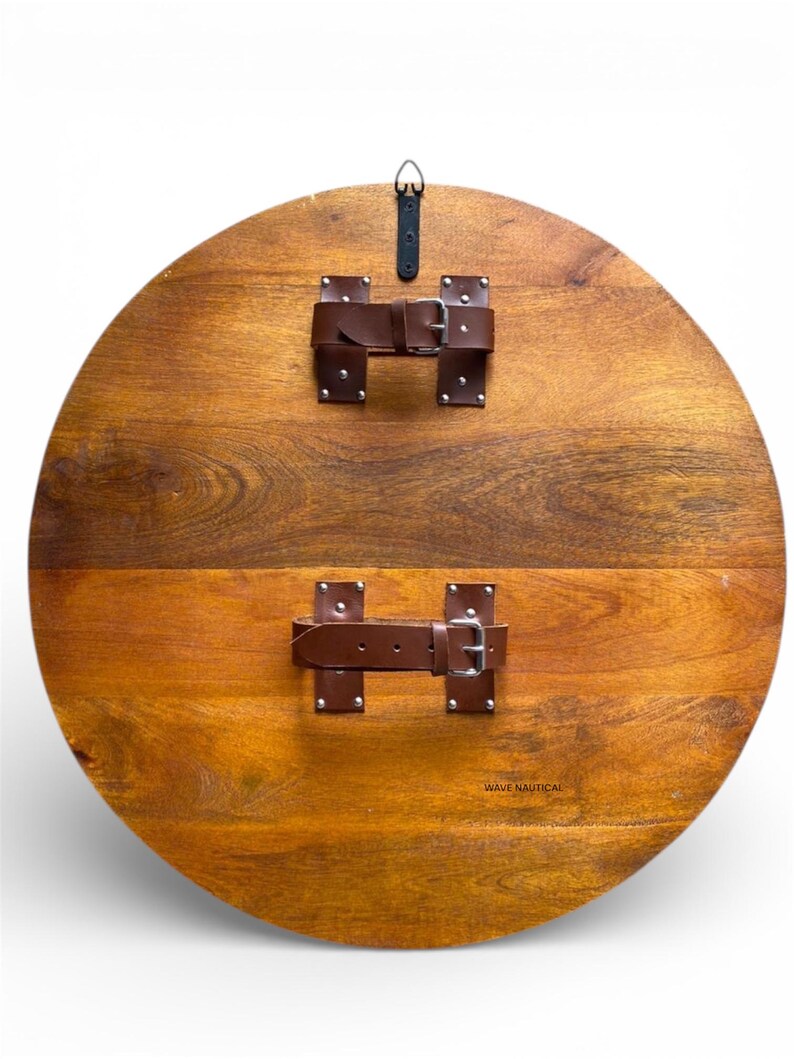 Medieval Viking Wooden Round Shield with Classic Norse view 3