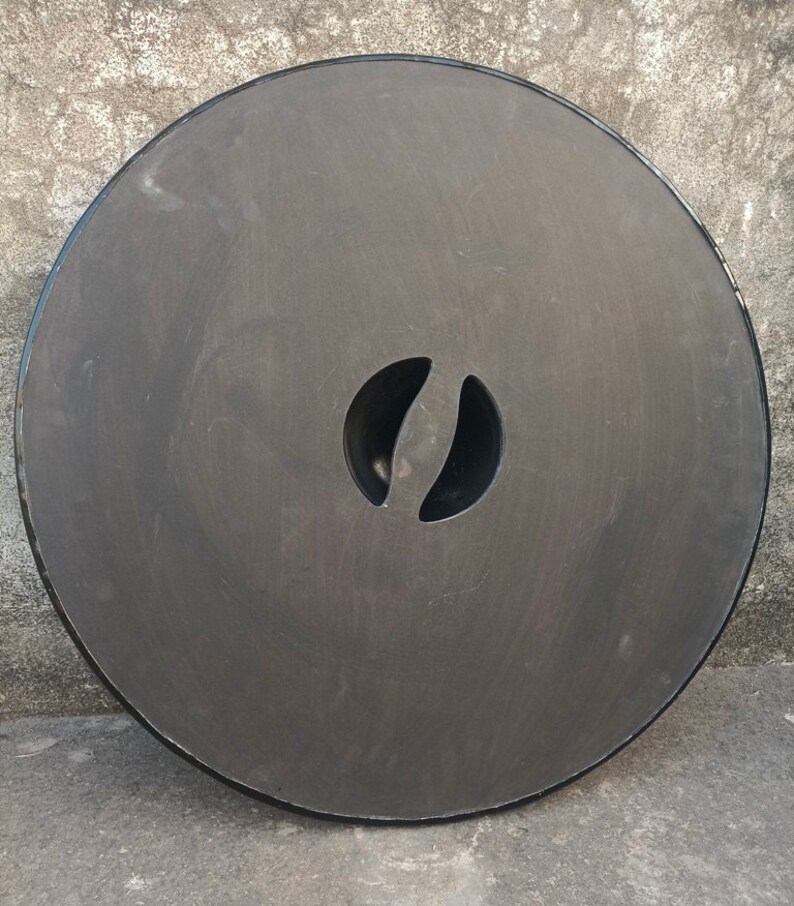 Dragon Design Wooden Viking Shield with Medieval Armor Wall Art view 3