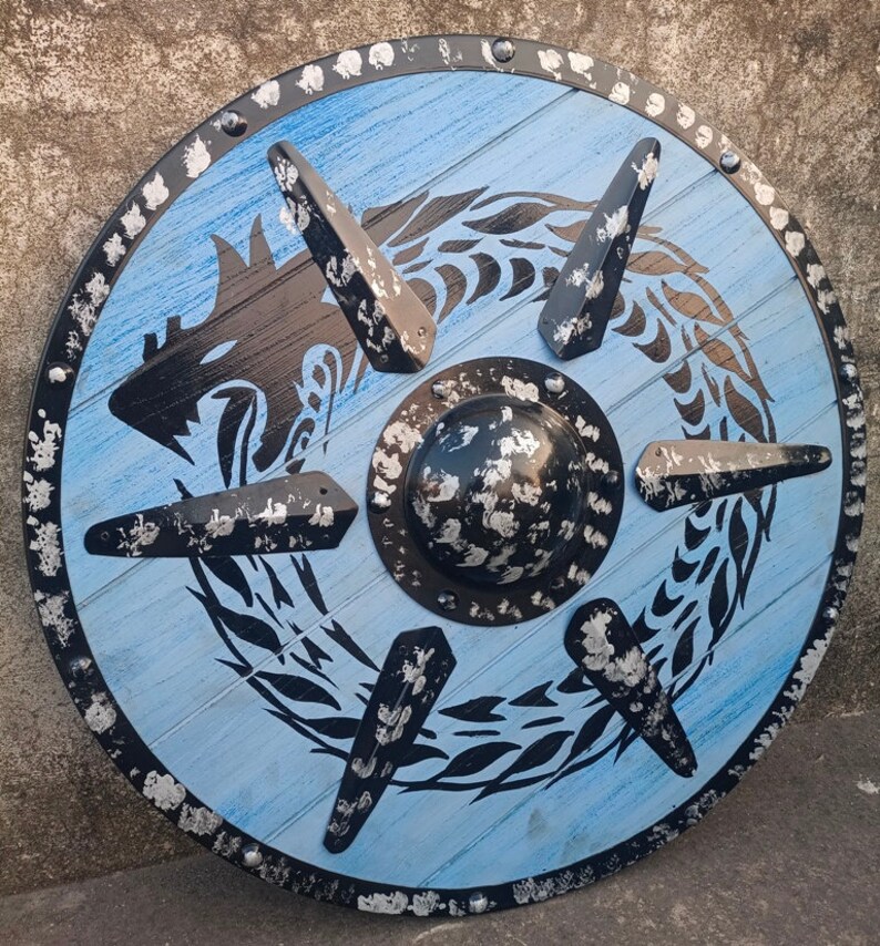 Viking Dragon Shield with Medieval Wooden Battle LARP, 24 Inch view 4
