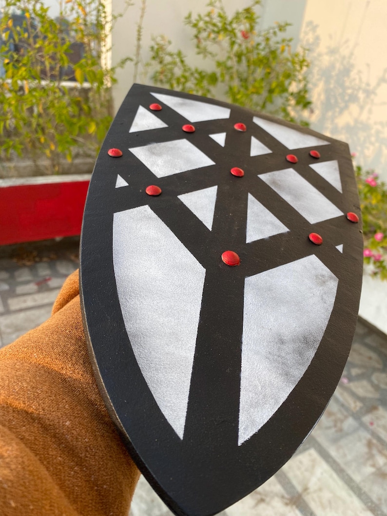 Fantasy Medieval Shield with Handcrafted LARP Lightweight Foam Prop view 4