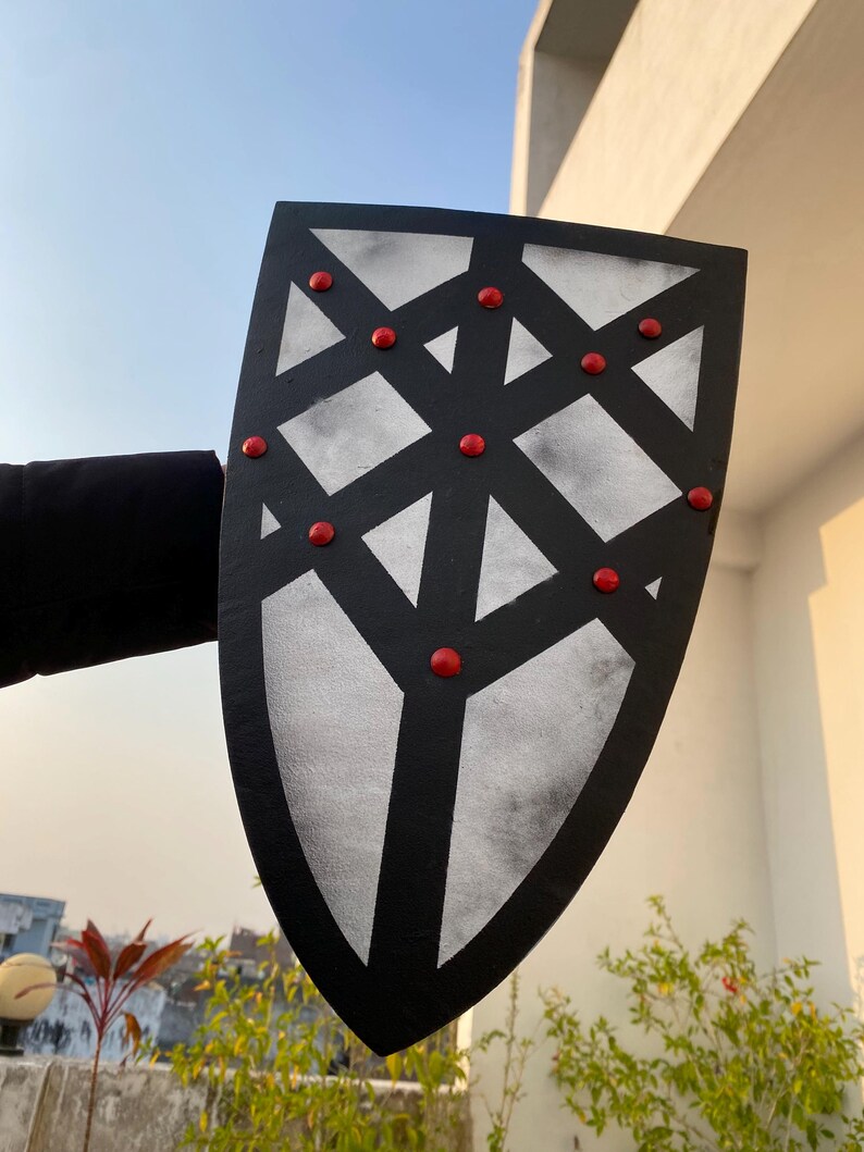 Fantasy Medieval Shield with Handcrafted LARP Lightweight Foam Prop view 7