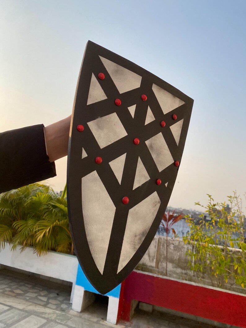 Fantasy Medieval Shield with Handcrafted LARP Lightweight Foam Prop view 9