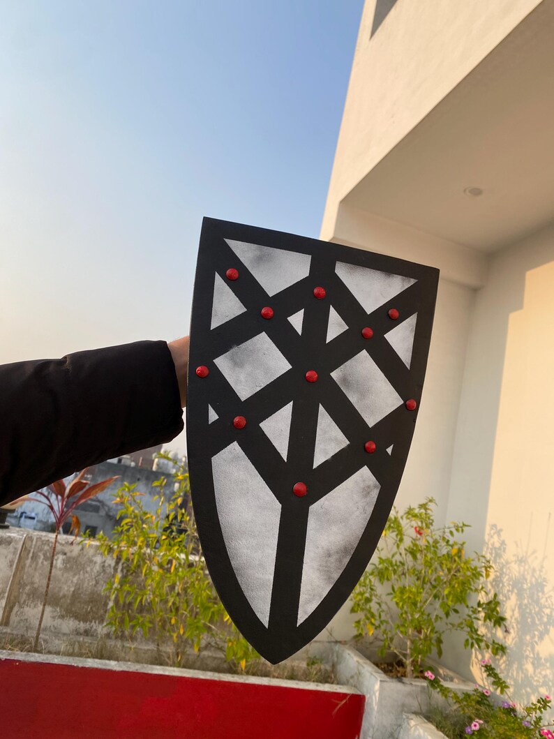 Fantasy Medieval Shield with Handcrafted LARP Lightweight Foam Prop view 10