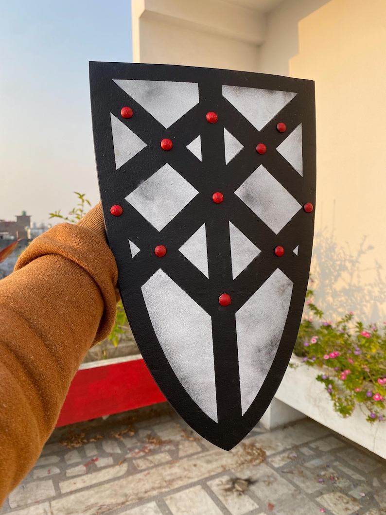 Fantasy Medieval Shield with Handcrafted LARP Lightweight Foam Prop view 11