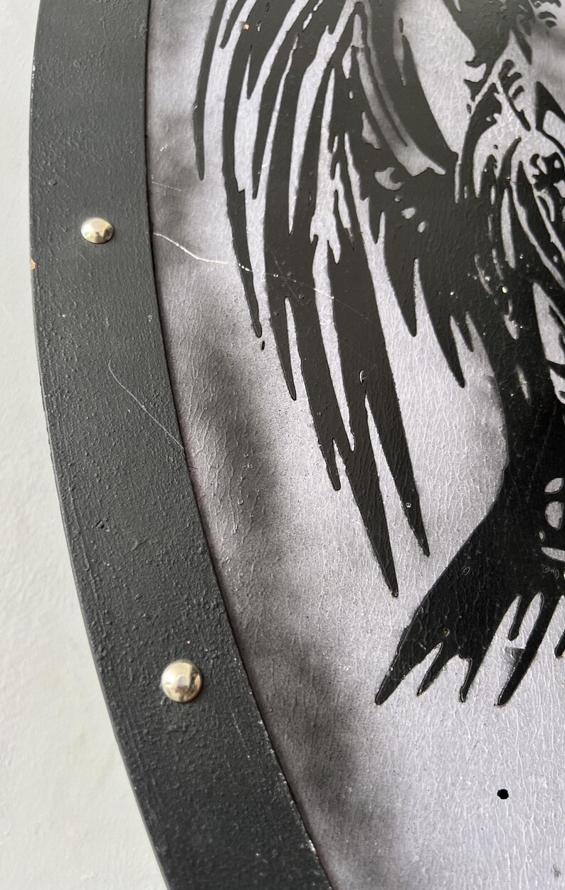 Handmade Gothic Angel Warrior Shield with Cosplay LARP Décor view 4