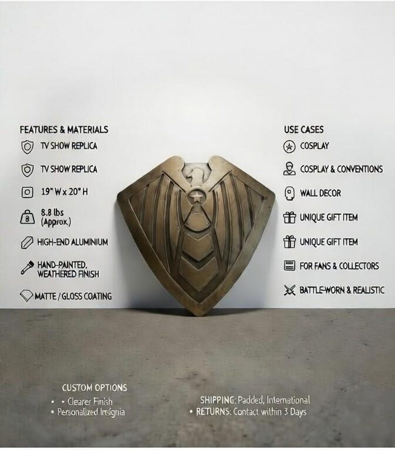 Super Soldier Shield Replica with Handcrafted Metal Hero Prop view 3