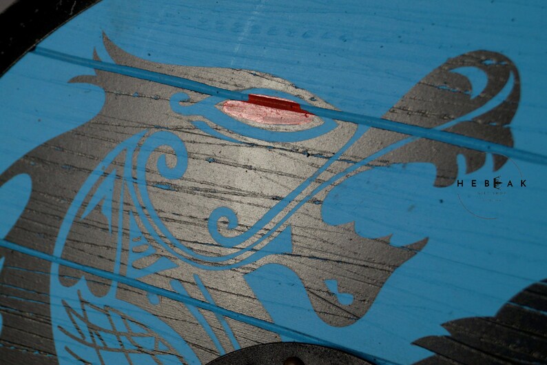 Fenrir Grey Wolf Viking Shield with Norse Warrior view 6