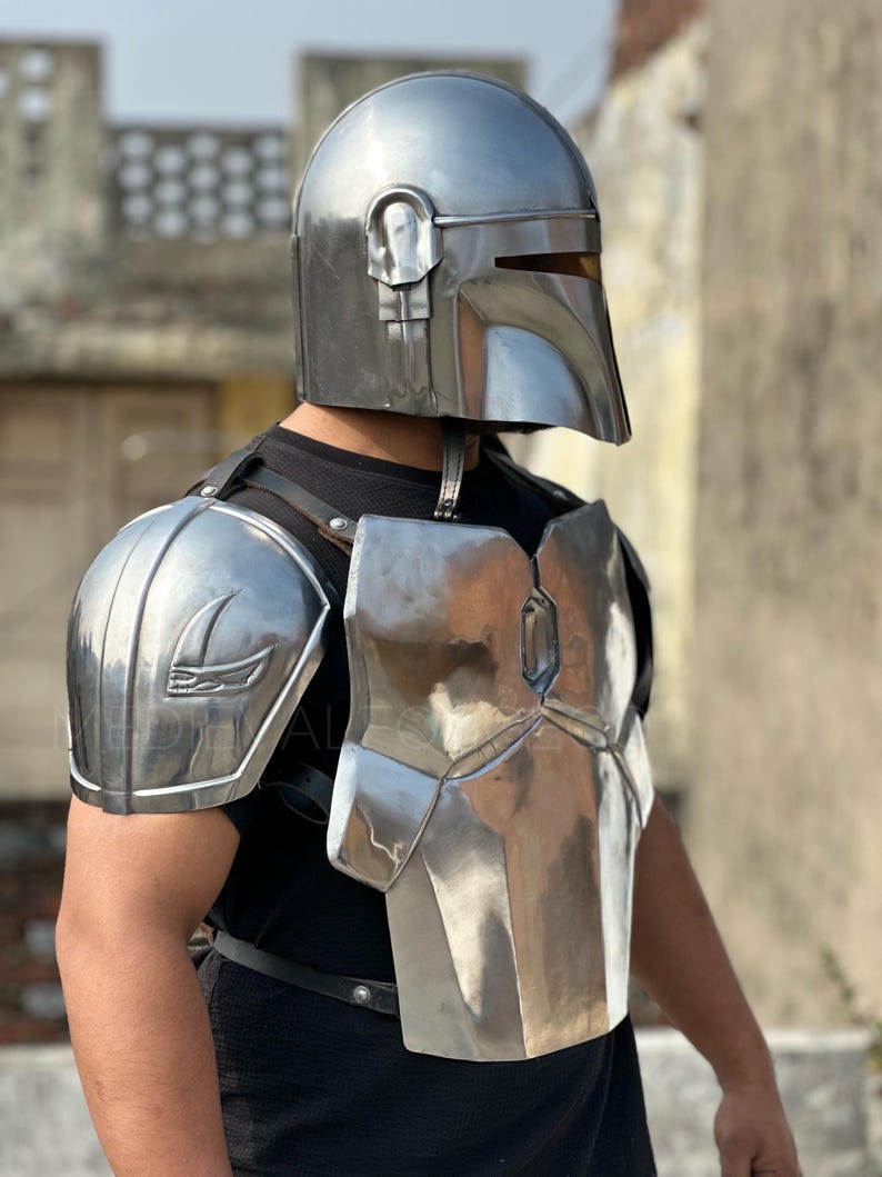 Mandalorian Inspired Beskar Armor Set for Sci-Fi Warrior LARP view 6