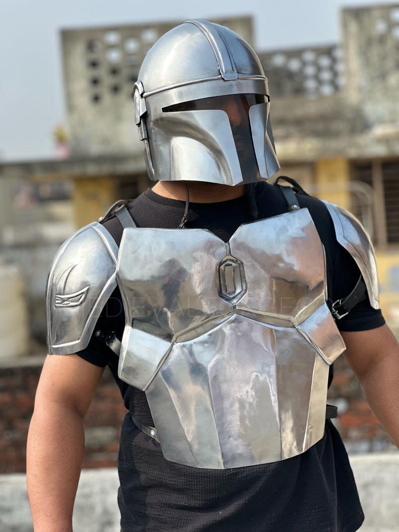 Mandalorian Inspired Beskar Armor Set for Sci-Fi Warrior LARP view 14