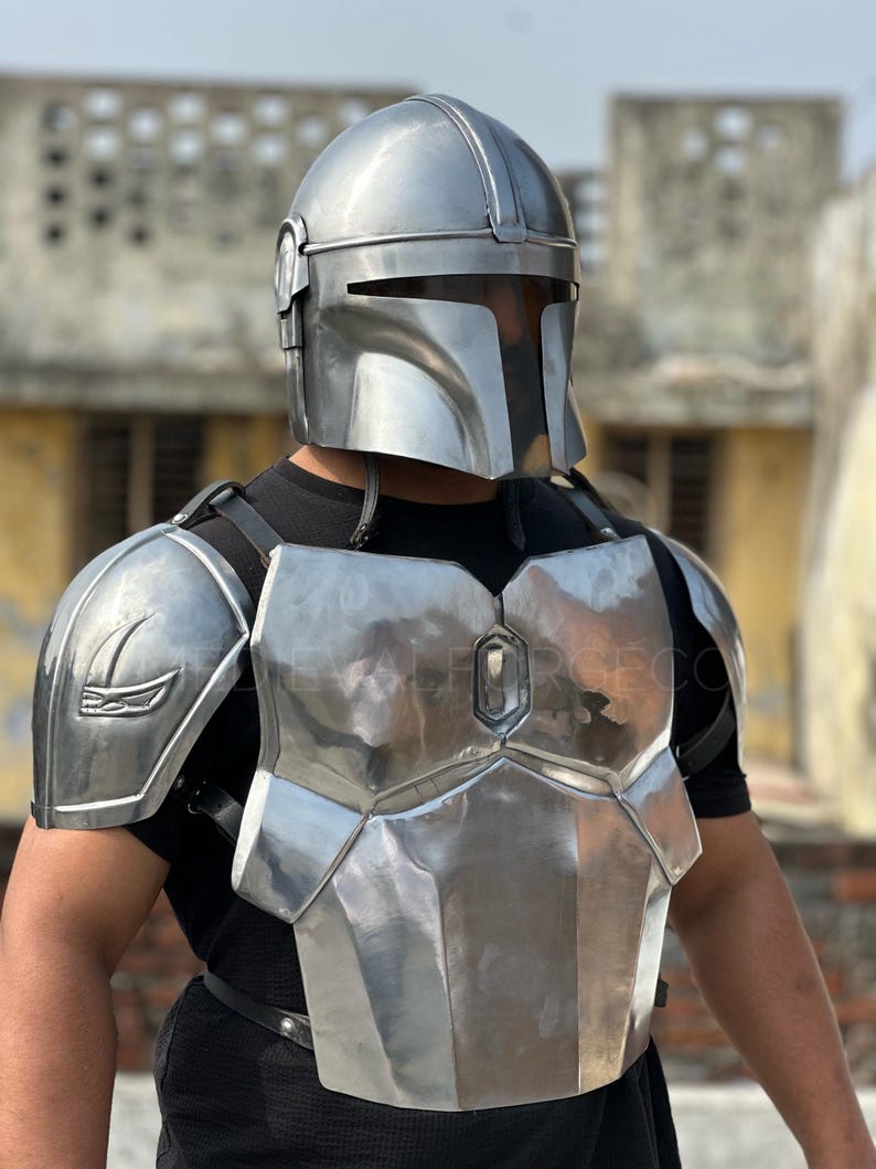 Mandalorian Inspired Beskar Armor Set for Sci-Fi Warrior LARP view 18