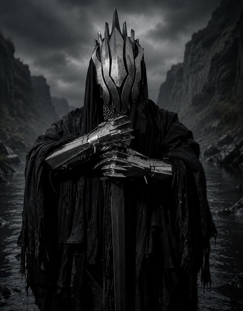 Ringwraith Cosplay Outfit with Witch-king of Angmar Dark Armor view 6