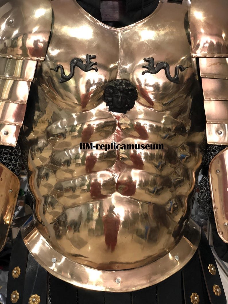 Roman Muscle Body Armor Set with Corinthian Helmet and Full Cuirass for LARP view 5