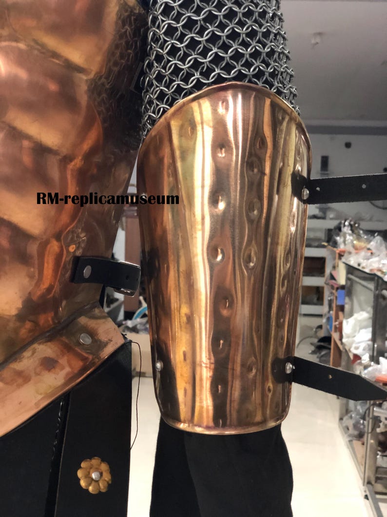Medieval Roman Greek Muscle Armor with Complete Steel Set and Spartan Helmet view 7