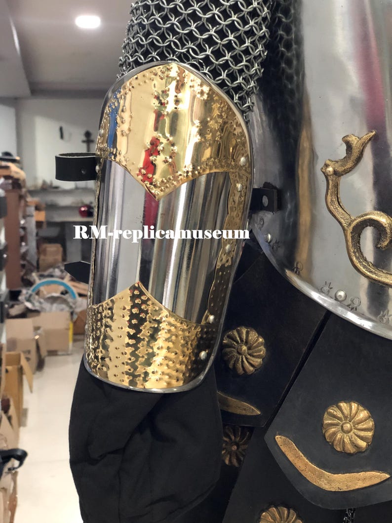 Greek Muscle Armor with Roman Cuirass and Viking Helmet Full LARP Set view 5