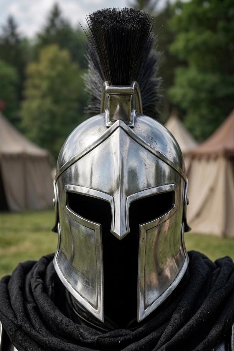 Spartan Knight Warrior Armor Suit with Greek Steel Gothic Costume view 3