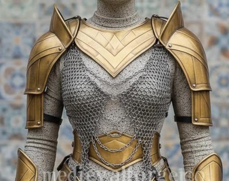 Medieval Female Knight Armor with Chainmail for LARP and Ren Faire Costume view 8