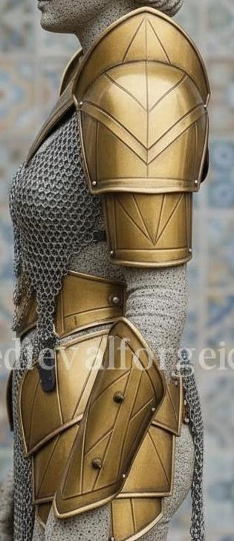 Medieval Female Knight Armor with Chainmail for LARP and Ren Faire Costume view 9