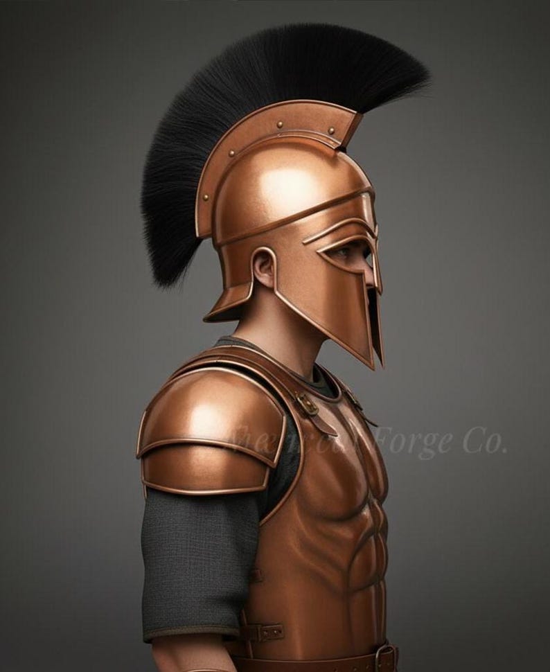 Handcrafted Greek Corinthian Armor Set with Bronze Finish and Adjustable Fit view 4