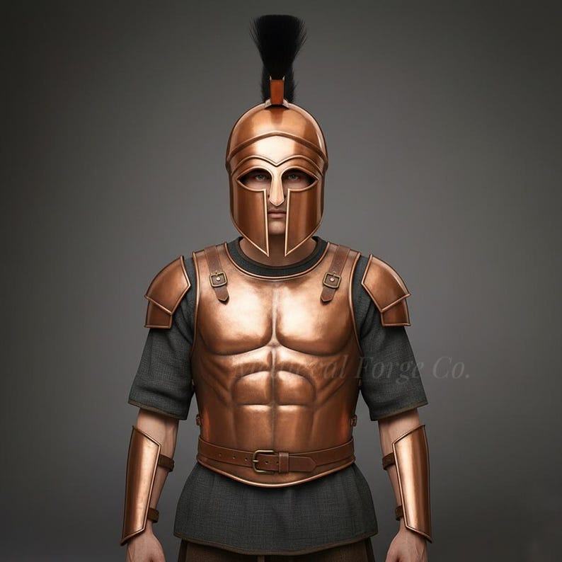 Handcrafted Greek Corinthian Armor Set with Bronze Finish and Adjustable Fit view 9