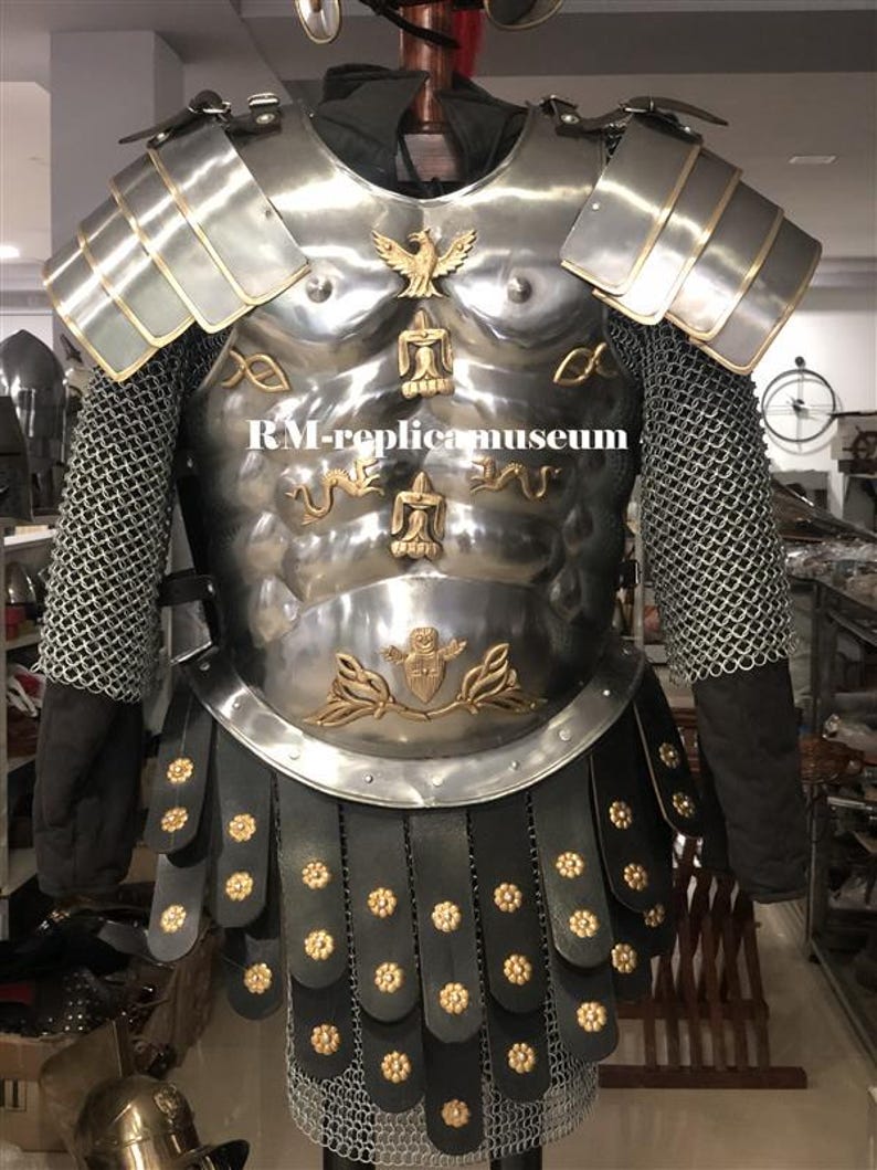 Greek Roman Muscle Armor Cuirass with Full Greco-Roman LARP Set view 6