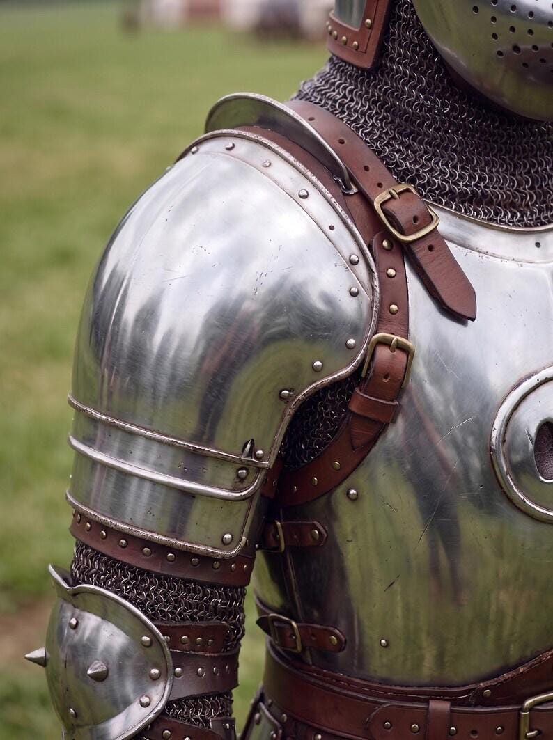 Medieval Pig Face Armor Suit with Bascinet for Buhurt and LARP view 3