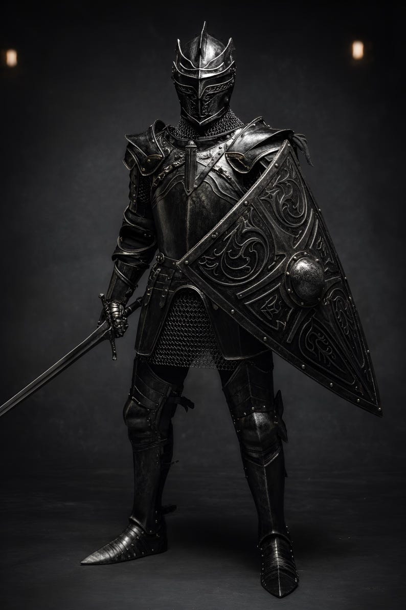 Medieval Dark Fantasy Gothic Knight Wearable Armor Second Variant view 3