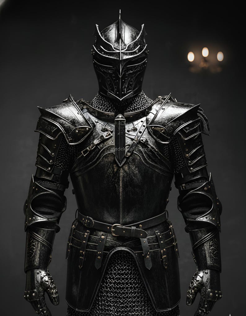 Medieval Dark Fantasy Gothic Knight Wearable Armor Second Variant view 4