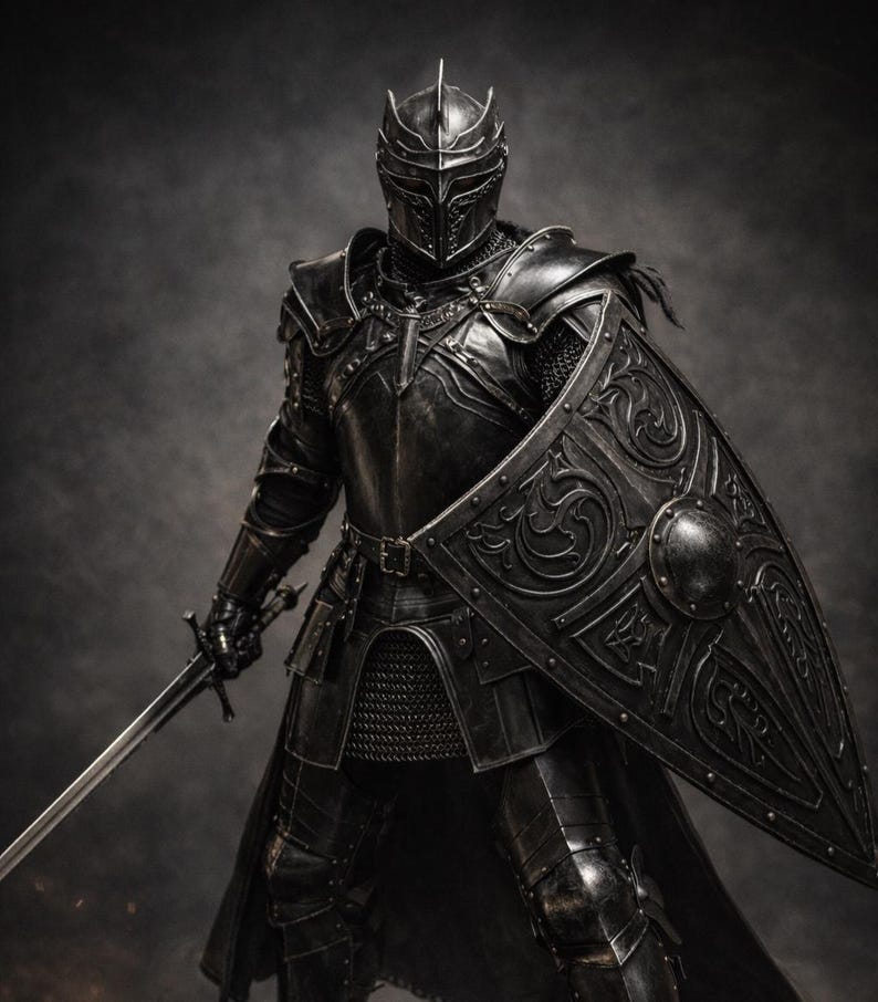 Medieval Dark Fantasy Gothic Knight Wearable Armor Second Variant view 12