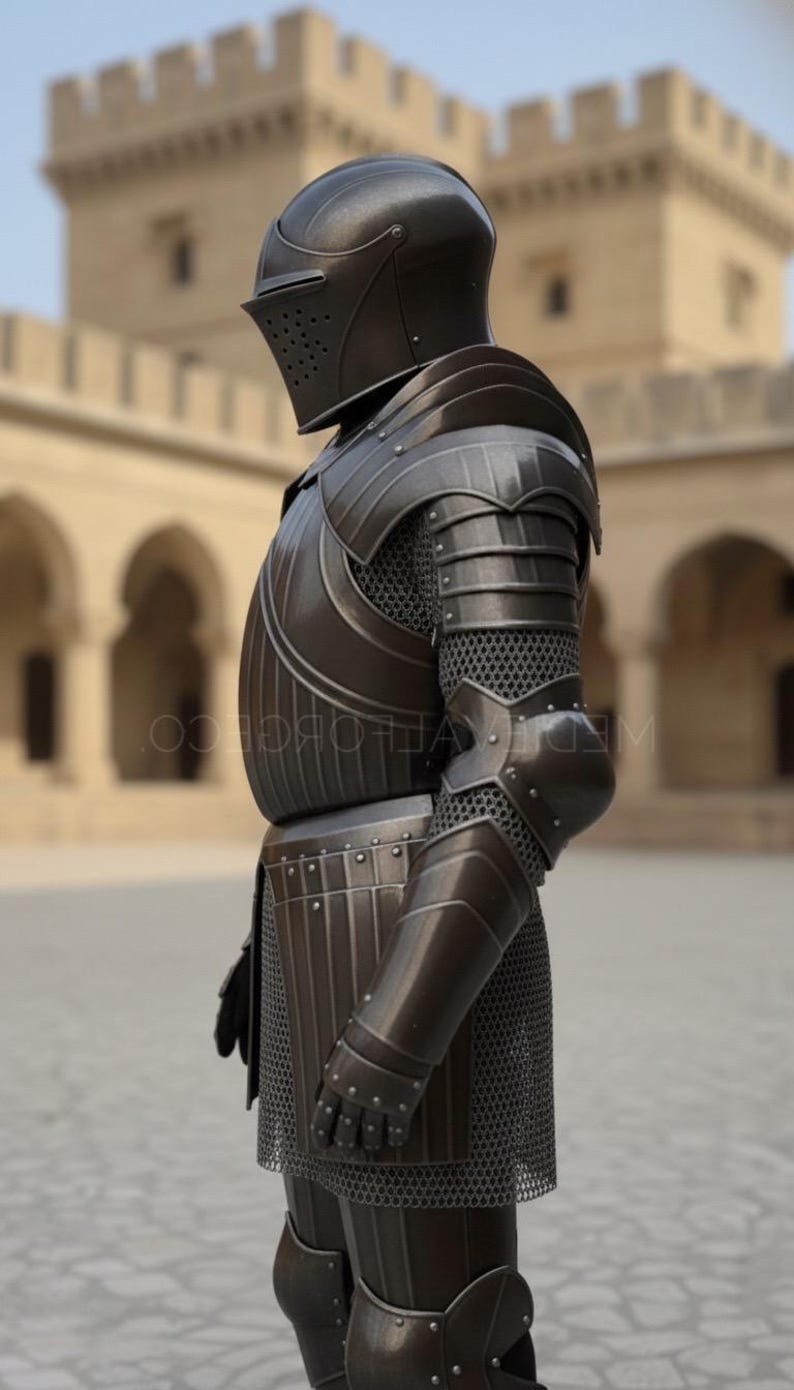 Handmade Medieval Full Plate Knight Armor for Reenactment and Display view 8