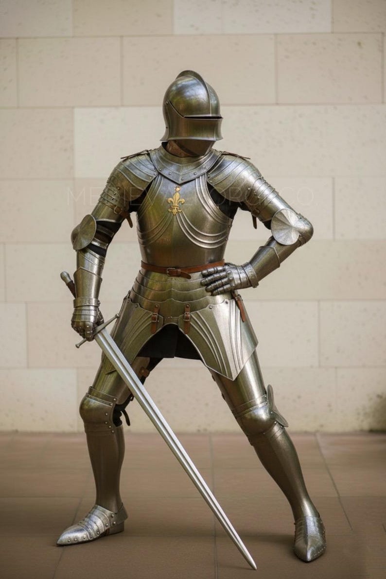 Elite Renaissance Knight Full Plate Armor for LARP and Reenactment view 4