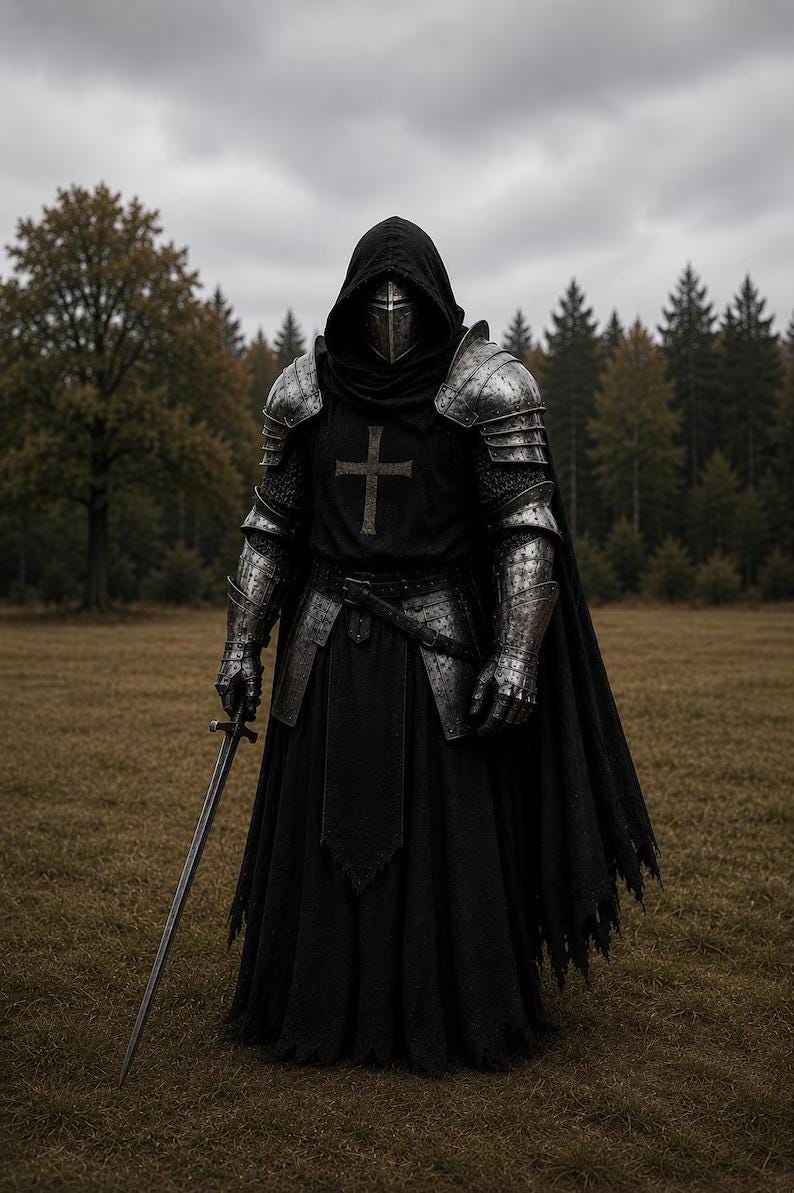 Medieval Knight Templar Crusader Heavy Steel Armor for LARP Wearable view 3